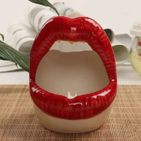 Cute Cartoon Lip Ceramic Ashtray Smoke Hull Creative Personality Trendy ashtray Home Mini Gift