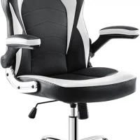 JHK Gaming Computer Office Ergonomic Desk Chair Armrests Neck Pillow and Built-in Lumbar Adjustment Black and White