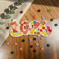 Tranh Gỗ Mosaic Handmade DIY - BST Tết - Khung 2026 - Đồ Thủ Công Trang Trí, Quà Tặng Nghệ Thuật
