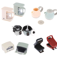 1pc Doll House Mini Oven Rice Cooker Coffee Machine Telephone Kettle Kitchen Appliances Home Decorations