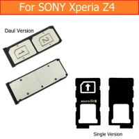 Genuine single &amp; Daul Sim Card Slot Tray for Sony Xperia Z4 Z3+Plus E6553 E6533 Sim Card Tray Holder for Sony z4 sim card holder