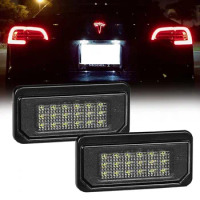 For 2016-2022 Tesla Model X Model S Error Free LED Rear License Plate Lights Tag Lamps LH+RH Pair 6000K Diamond White 103434100A