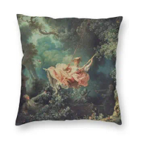The Swing By Eugene Delacroix Cushion Cover Famous Oil Painting Throw Pillow Case for Sofa Custom Pillowcase Home Decoration
