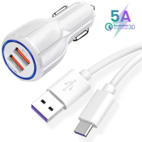 USB Type C Cable 5A Fast Charging Cable For Huawei P30 P20 Pro Lite Mate 30 20 Samsung S10 S9 Plus Quick Charge Car Charger