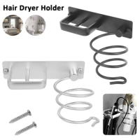 Hair Dryer Holder Wall Mounted Hair Dryer Rack Straightener Stand Hairdryer Box Toilet Blower Holder Styling Tool Organizer