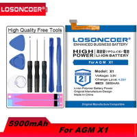 LOSONCOER 5900mAh X1 Batteries For AGM X1 Good Quality Smart Phone Battery+Free Tools