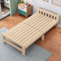 新款松木折疊床單人家用租房辦公室簡易床拼接床實木板床收納加寬