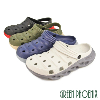 GREEN PHOENIX 波兒德 男款 防水 布希鞋 洞洞鞋 雨鞋 水鞋 涼拖鞋 輕量(深綠、深藍、淺灰、黑色)