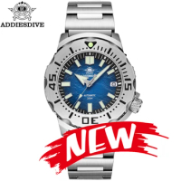 Addies Dive Watch For Men BGW9 Luminous Sapphire Surf Blue Dial Reloj 316L Stainless Steel Diver NH35 Automatic Mechanical Watch