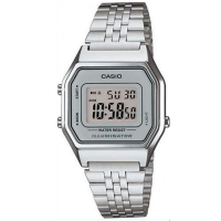 CASIO 經典復古數字型電子錶(LA680WA-7)-銀色x銀框/28.6mm