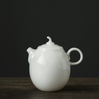 德化白瓷 陶瓷茶壺 簡約家用 球孔過濾 功夫茶具泡茶壺單壺1入