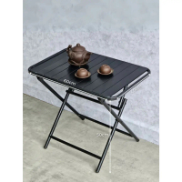 Bàn Sắt Gấp Gọn Thanh Lá Chữ Nhật 40x60x50cm Cafe Trà Chanh Uống Nước Camping