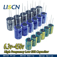Aluminum Electrolytic Capacitor High Frequency Low ESR 6.3V 10V 16V 25V 35V 50V 63V 100V 400V 450V 100UF 220UF 330UF 470UF