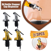 2/3PCS Oil Bottle Stopper Cap Dispenser Sprayer Lock Wine Pourer Sauce Nozzle Liquor Leak-Proof Plug Bottle Stopper Kitchen Tool