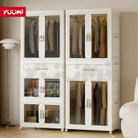 Yuumi 65cm transparent luxury large capacity almari baju budak wardrobe clothes plastik cabinet stor