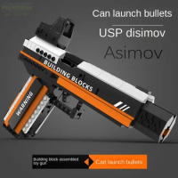 M1911 Assimov Factory New WW2 Building Block Gun Weapon Assembled Shooting Boy and Children's Birthday Gift
