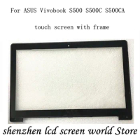 Genuine For ASUS Vivobook S500 S500C S500CA 15.6" LCD Touch Screen GLASS Digitizer with Bezel 13NB0061AP0221