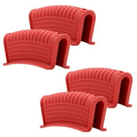 Thickened Silicone Pan Handle Cover Insulation Cover Pan Ear Clip Cast Iron Pan Frying Pan Wok Handle Holder,Red,4PCS