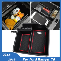 For Ford Ranger T6 Raptor 2012-2018 Interior Center Console Tidying Organizer Armrest Storage Box Car Tuning Accessories
