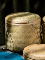 竹編制品茶葉簍竹制茶葉桶竹子普洱茶包裝盒茶餅盒收納簍筐儲存罐