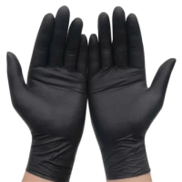 50pcs Multifunctional disposable gloves PVC black nitrile gloves, car repair, anti-oil beauty hair coloring, protective gloves