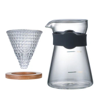 Colorful Glass Coffee Pot Hammer Drip Coffee Set Hand-Held Can Be Heated Directly On Fire Strainer Heat Coffee Pot Kettle