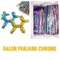 Balon pentil chrome panjang 30cm hingga 150 Warna Mix