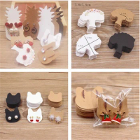 100pcs cat heads/leaves/pineapple cards, 5-color gift tags, Christmas gifts, baby toy display bags, party accessories
