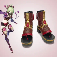 Game Genshin Impact Kuki Shinobu Cosplay Shoes Halloween Women Cosplay Boots