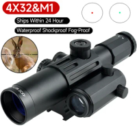 4x32 Optical Sights and 1x20 Red Green Dot Sight Tactical Combo Integrated Structure Hunting Riflescope Precision Shooting Scope