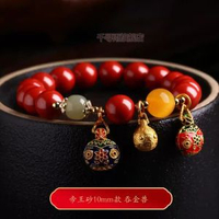 硃砂吞金獸手鍊女一家三口天然手串男情侶飾品端午禮物