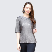 เสื้อเบลาส์ VE-B830 แฟนซี เทา IGPU22-4