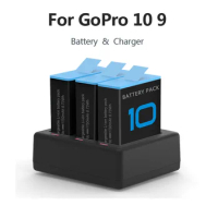 New For GoPro 10 Hero 9 Rechargeable Camera Battery / Battery Charger For GoPro Hero 10 9 Black Spare Batteries Accessories