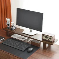 Solid Wood Table Laptop Stand Home Desktop Storage Shelf Desktop Computer Display Notebook Table Computer Increased Rack