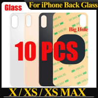 10PCS OEM For iPhone X XS MAX Rear Glass Bigger Camera Big Hole Rear Battery Back Door Glass X XS MAX Back Glass Replacement