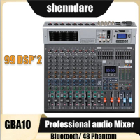 GBA10 Sound Mixer Consoel 10 Channel Professional Audio Mixing 99 DSP Effects audio mixer For Stage performance
