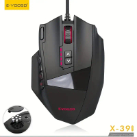 E-YOOSO X-39PRO Tetikus Permainan Berwayar dengan Kekunci Sisi, Sensor SG8960 yang Baru Dinaik Taraf