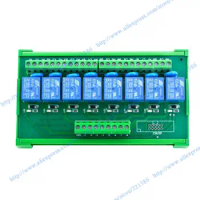 8 channels 24V 10A DIN rail mount Relay Module driver board output amplifier board PLC board relay SRD-24VDC-SL-C PNP