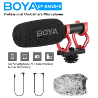 BOYA BY-BM2040 Professional Camera Microphone Super-Cardioid On-camera Shotgun Microphone for Canon Nikon Sony Youtube Recording