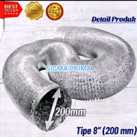 18 meter pipa ventilasi saluran udara 8 inchi ( 200mm ) pipa flexible ducting 8 in