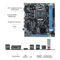 B75 Motherboard LGA1155 Socket 16GB Micro-ATX Desktop Computer Mainboard 2X240-pin DDR3 SDRAM Slot VGA+HDMI-Compatible+RJ45 Port
