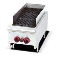 Commercial Catering Equipment Table Top Black Stone Grill Stainless Steel Beef Steak Griddle Gas Lava Rock Grill For Party Use