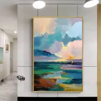 Lukisan Dinding Hiasan Ruang Tamu 1 Set dengan Bingkai Fiber Minimalis - Future Art Painting dengan