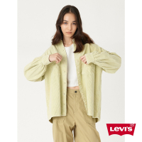 Levis Fresh果漾系列 女款 復古寬鬆版燈心絨襯衫外套 / 精工漂染工藝 檸檬黃