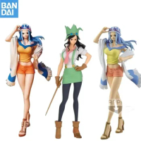 Bandai Original 100% Glamours One Piece Nefertari D. Vivi Nico Robin Rebecca Sweet Style Anime Figure Collection Boy Toys Gift