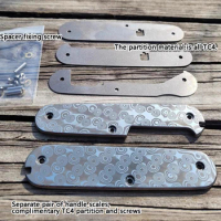1 Pair Damascus Steel pattern Handle Scales for 91mm Victorinox Knives DIY Accessory