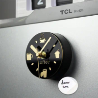 Leisure time coffee tableware refrigerator clock creative magnetic sticker refrigerator sticker clock wall watch message sticker