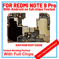 100% Unlocked Original Logic Board Mainboard Working For Xiaomi Redmi Note 9 Pro Motherboard 6G+128G