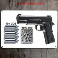 Umarex Colt Commander - Full Metal 1911 Blowback CO2 .177 Cal BB Pistol Air Gun Wall Tin Sign
