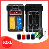 62XL Refillable Ink Cartridge Compatible for HP 62 HP62 Envy 5640 5660 7640 5540 5544 5545 5546 5548 Officejet 5740 200